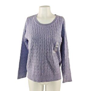 NWT KAREN SCOTT Textured Cozy Cable Knit Sweater M(8-10)Lilac Pullover Fall
